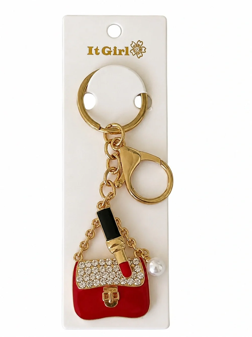 Rhinestone Purse & Lipstick Bag Charm Keychain Choose Your Color